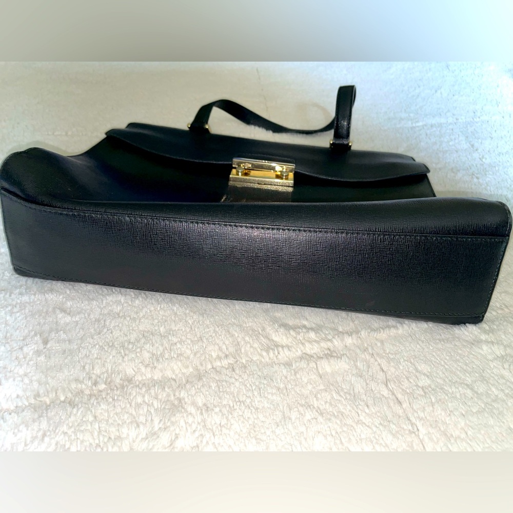 Furla Black Leather Handbag - handle wear, needs repair - Picture 3 of 10